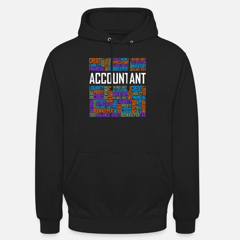 Mots de comptable - Sweat-shirt à capuche unisexe - noir