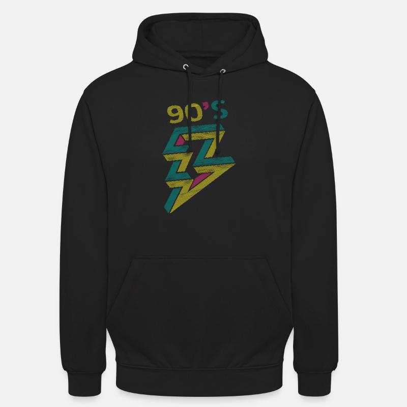 90's Retro Flash - Sweat-shirt à capuche unisexe - noir