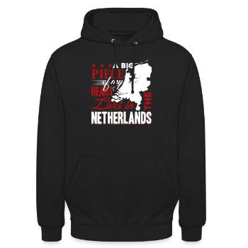 Pays-Bas Mon cœur vit aux Pays-Bas - Sweat-shirt à capuche unisexe - noir - Devant - Alina (178cm) & Michal (187cm)