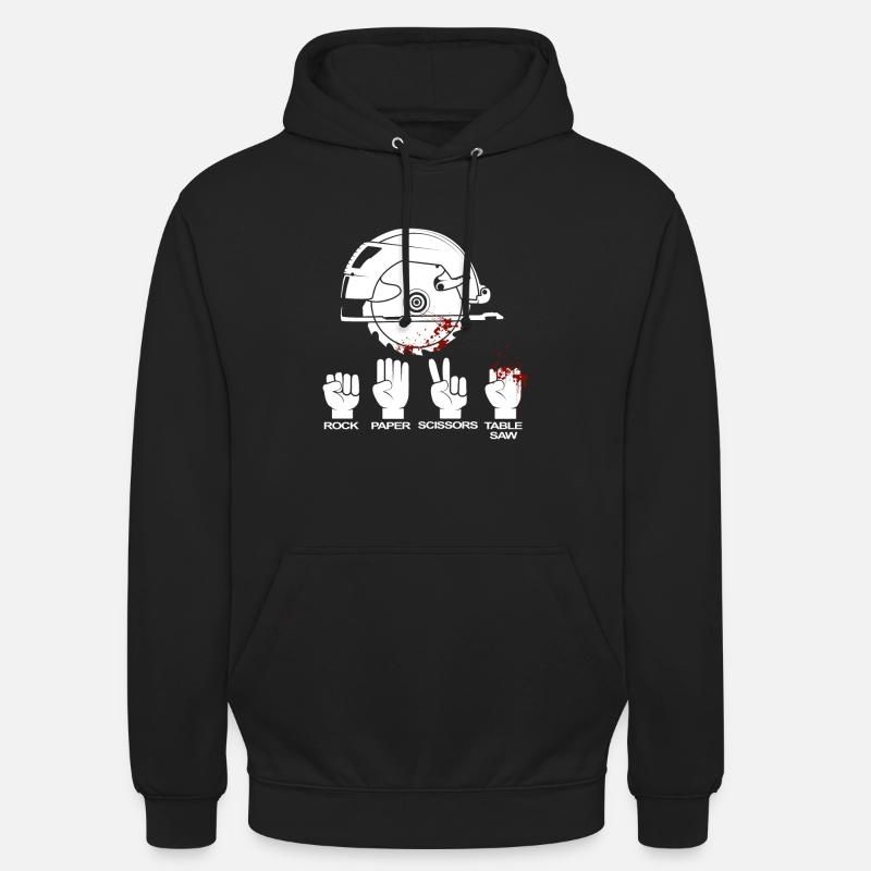 Scie à table cadeau de charpentier et menuisier - Sweat-shirt à capuche unisexe - noir