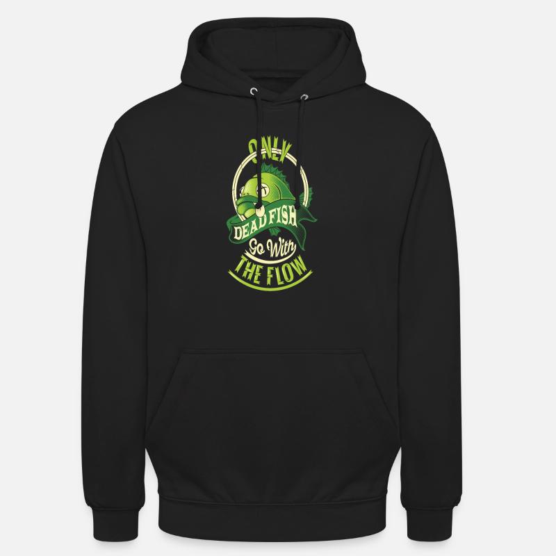 ENDAST DÖDD FISK MED FLÖDET - Luvtröja unisex - svart