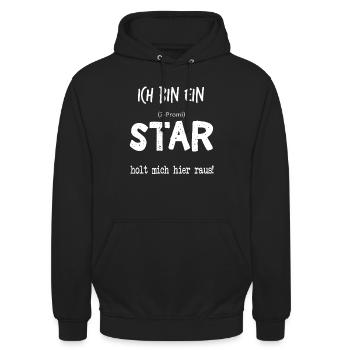 ich bin ein star holt mich hier raus altagsheld - Unisex Hoodie - Schwarz - Vorne - Alina (178cm) & Michal (187cm)