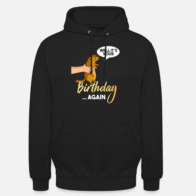 Marmotte cadeau d’anniversaire - Sweat-shirt à capuche unisexe - noir