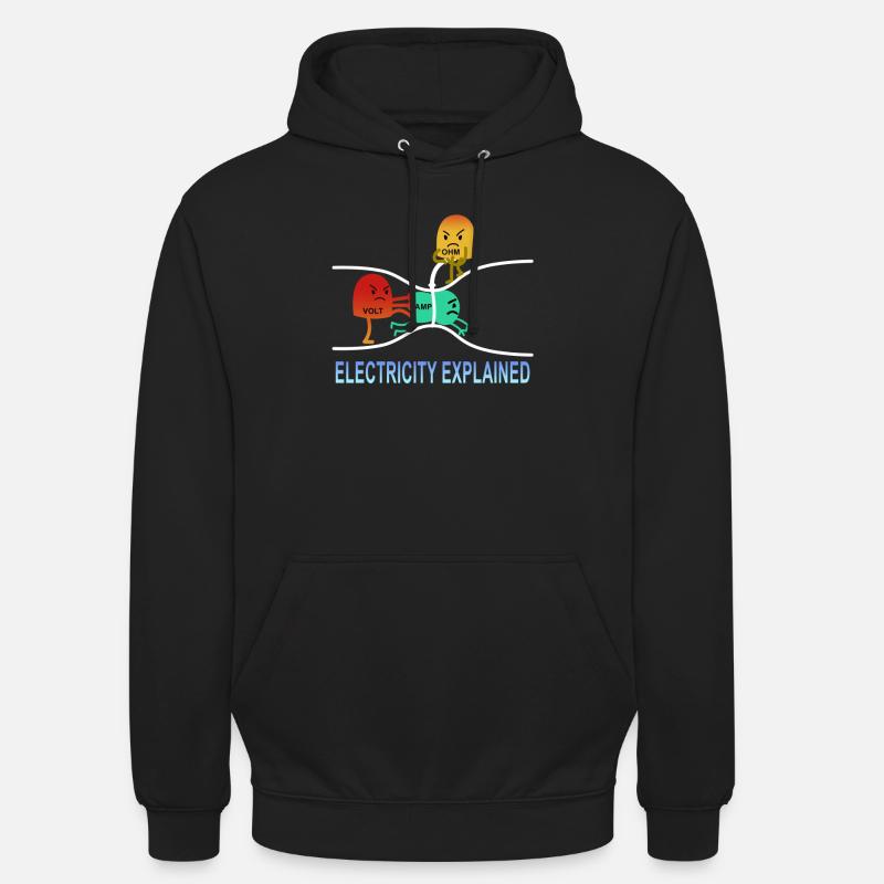 electricity explained Elektrik Ohm Volt Gift - Unisex Hoodie - black
