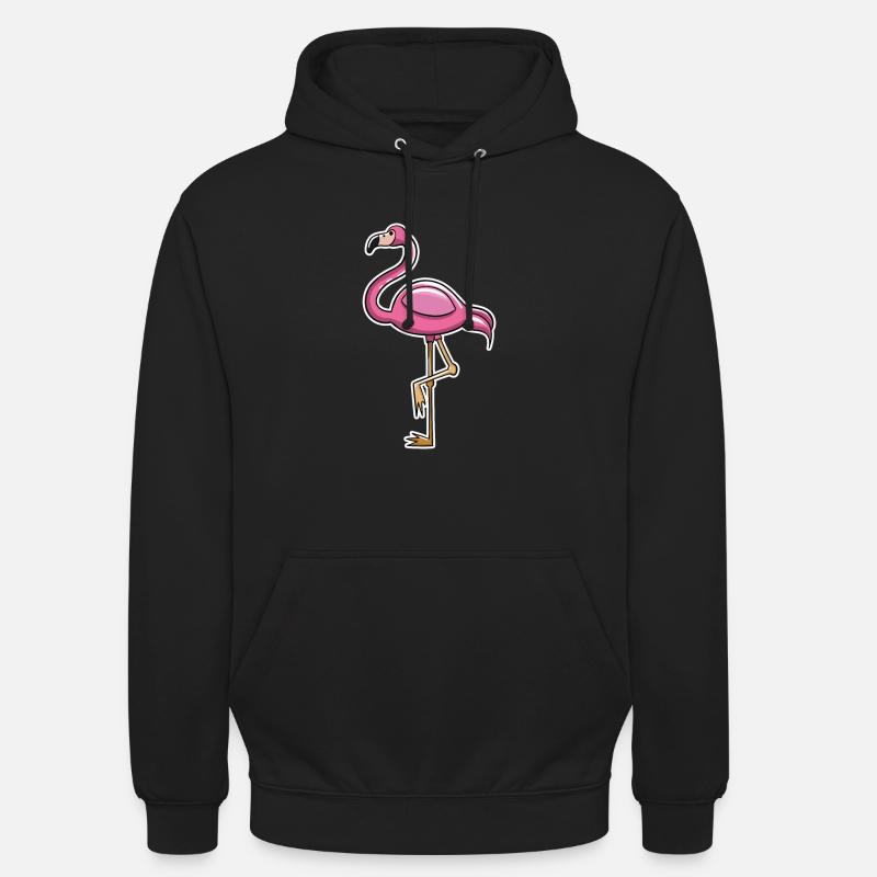 Flamant - Sweat-shirt à capuche unisexe - noir