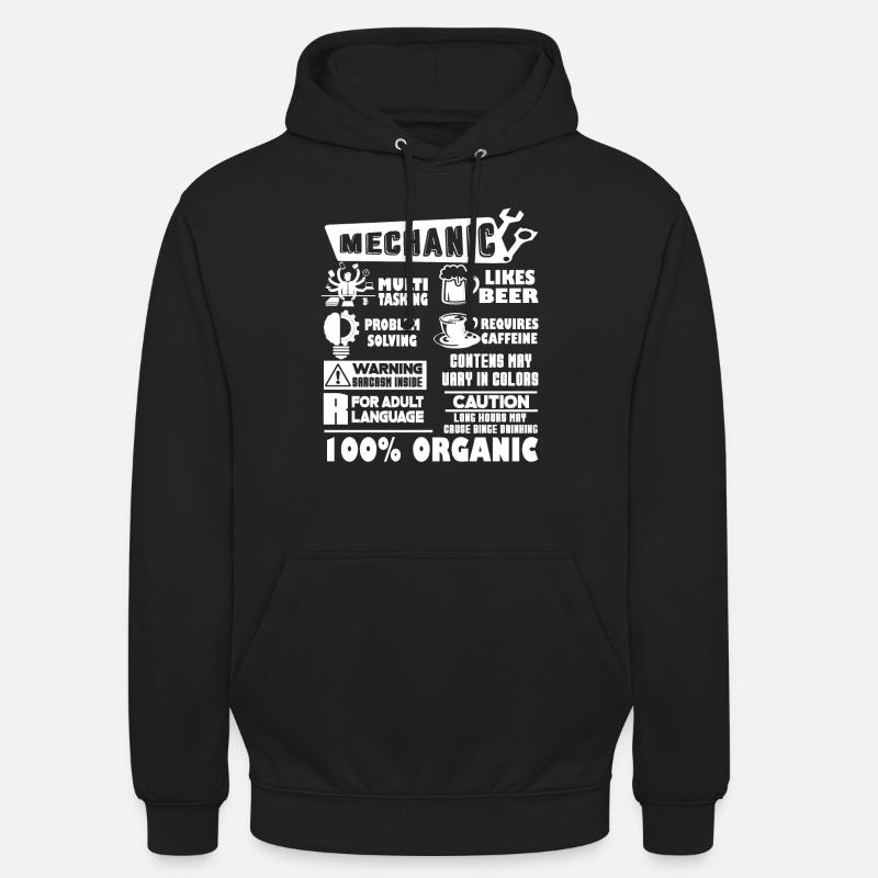 Meccanico - Felpa con cappuccio unisex - nero