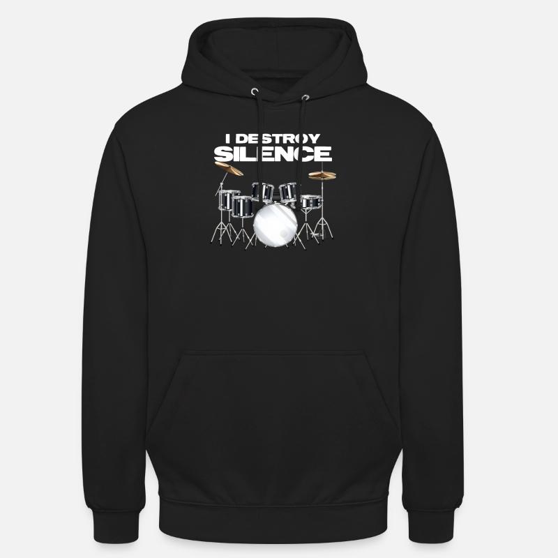 Baguettes de batterie - Sweat-shirt à capuche unisexe - noir