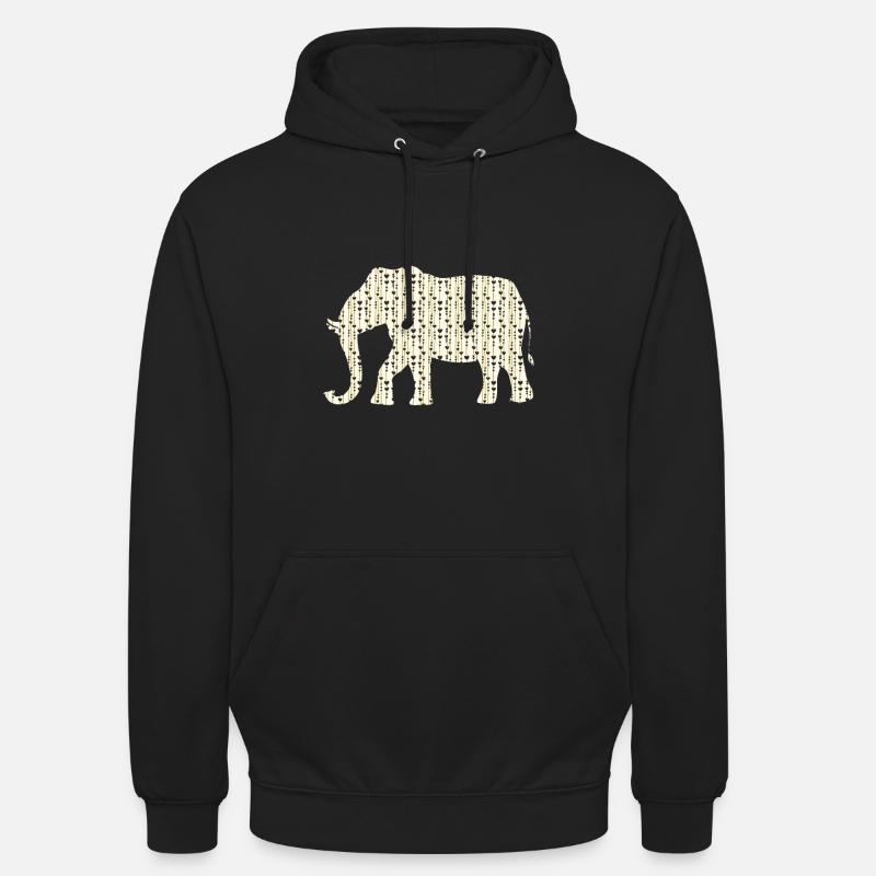 Éléphant - Sweat-shirt à capuche unisexe - noir