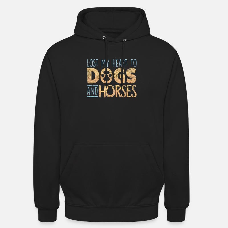 Chevaux et chiens - Sweat-shirt à capuche unisexe - noir