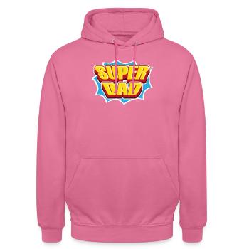 Superdad Superpapa Superhero Best Father Papa - Unisex Hoodie - pink - Front - Alina (178cm) & Michal (187cm)