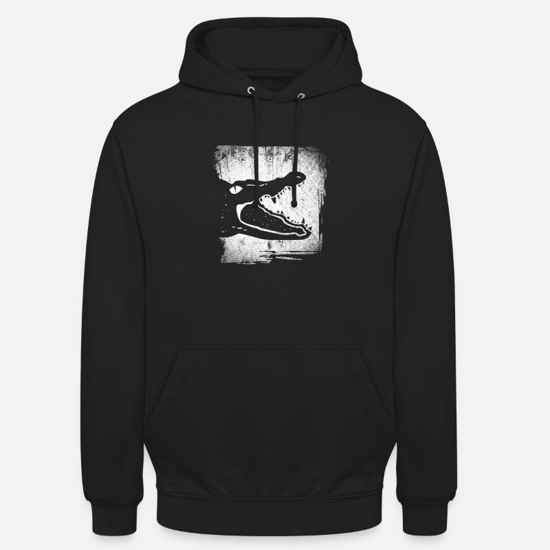 Reptile de crocodile - Sweat-shirt à capuche unisexe - noir