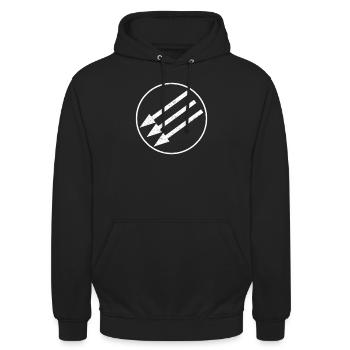 Iron Front Antifa - Antiracisme et antifasciste - Sweat-shirt à capuche unisexe - noir - Devant - Alina (178cm) & Michal (187cm)
