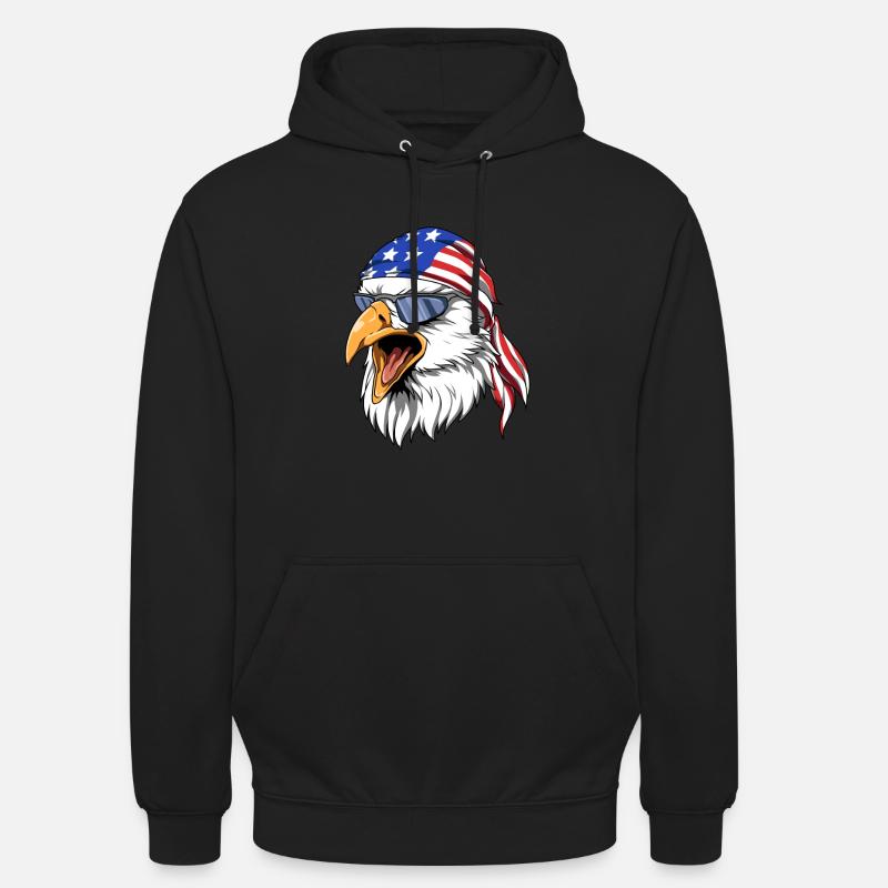 USA Eagle - USA Eagle Biker - Unisex Hoodie - black