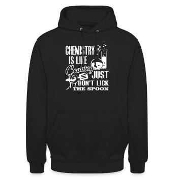Chimiste chimiste est comme la cuisine - Sweat-shirt à capuche unisexe - noir - Devant - Alina (178cm) & Michal (187cm)