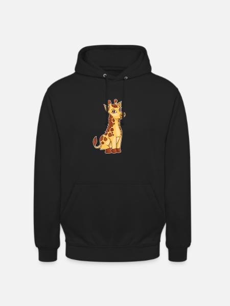 Girafe bébé girafe mignon - Sweat-shirt à capuche unisexe - noir