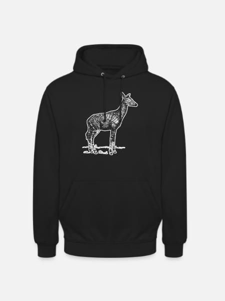 Okapi Okapi Blumenmuster - Unisex Hoodie - Schwarz