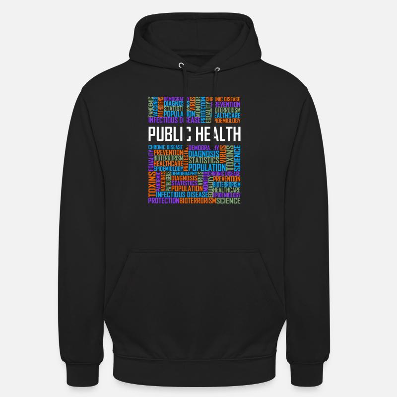 Mots de santé publique - Sweat-shirt à capuche unisexe - noir