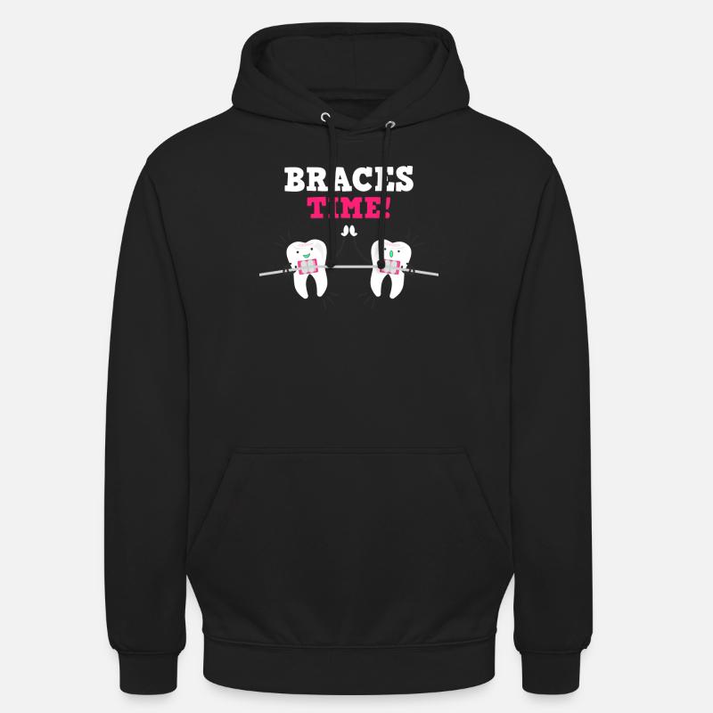Aparat ortodontyczny Zęby Ortodonta - Bluza z kapturem typu unisex - czarny