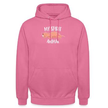 Rat-taupe nu - Mon animal spirituel - Sweat-shirt à capuche unisexe - rose - Devant - Alina (178cm) & Michal (187cm)