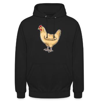 Huhn - Unisex Hoodie - Schwarz - Vorne - Alina (178cm) & Michal (187cm)
