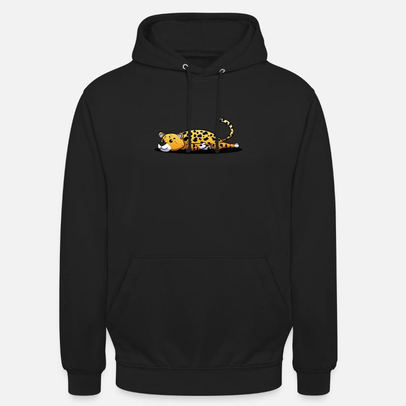 léopard - Sweat-shirt à capuche unisexe - noir