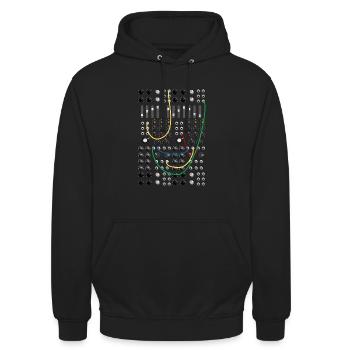 Modular Synthesizer - Unisex Hoodie - black - Front - Alina (178cm) & Michal (187cm)