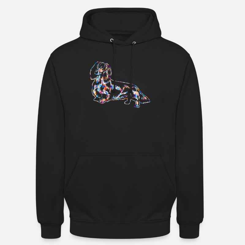 Chemises géométriques de teckel - Sweat-shirt à capuche unisexe - noir