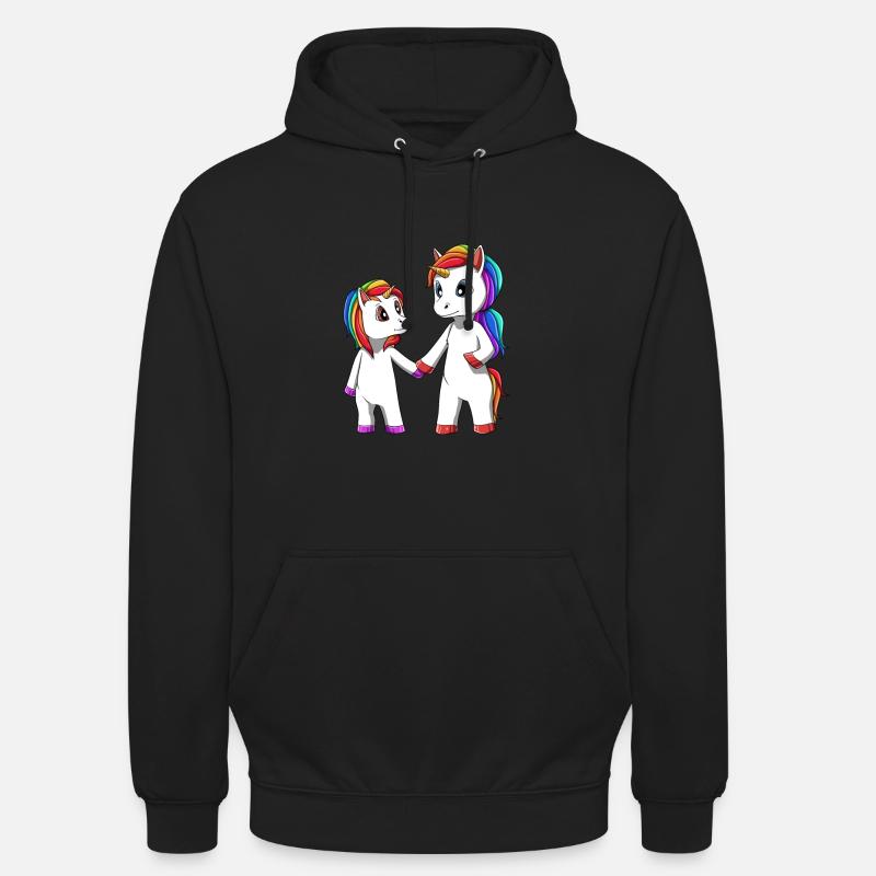 Große Schwester Einhorn - Unisex Hoodie - Schwarz