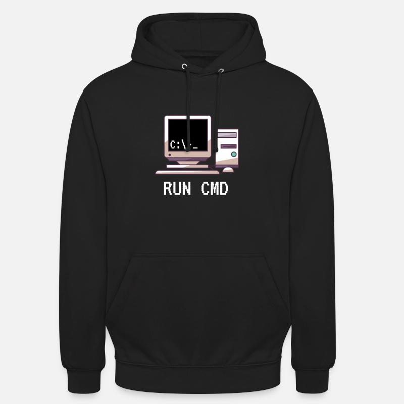 Console Funny Nerd Run CMD - Sweat-shirt à capuche unisexe - noir