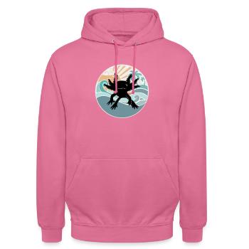Axolotl Retro Beach Design Funny - Unisex Hoodie - pink - Front - Alina (178cm) & Michal (187cm)