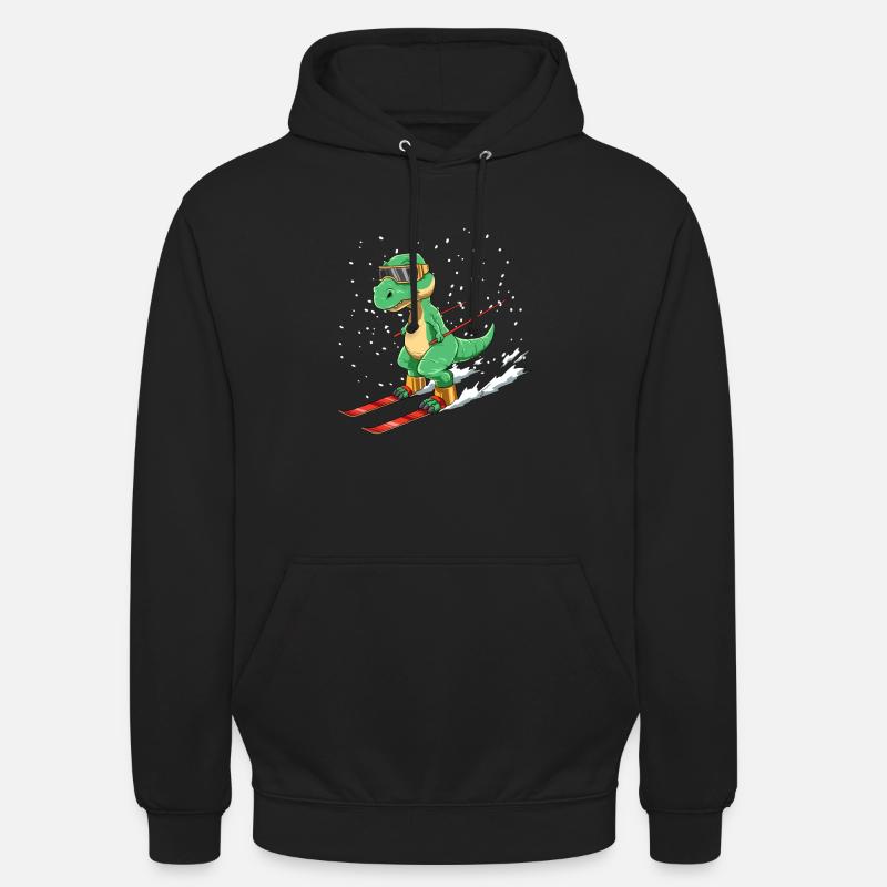 Ski drôle T-Rex - Sweat-shirt à capuche unisexe - noir
