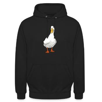 Ente - Unisex Hoodie - Schwarz - Vorne - Alina (178cm) & Michal (187cm)