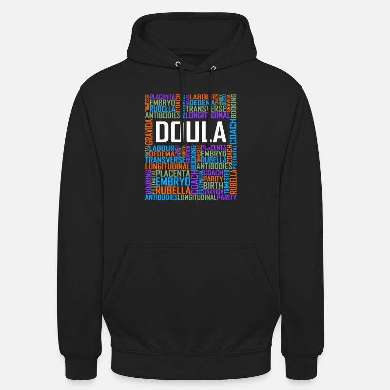 Mots de Doula - Sweat-shirt à capuche unisexe - noir