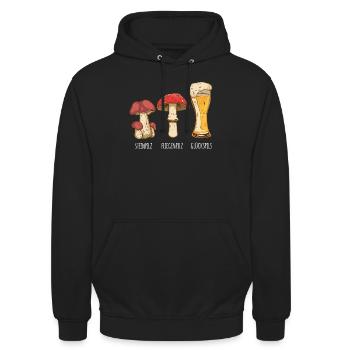 Cèpes Champignons Champignons Cadeau - Sweat-shirt à capuche unisexe - noir - Devant - Alina (178cm) & Michal (187cm)