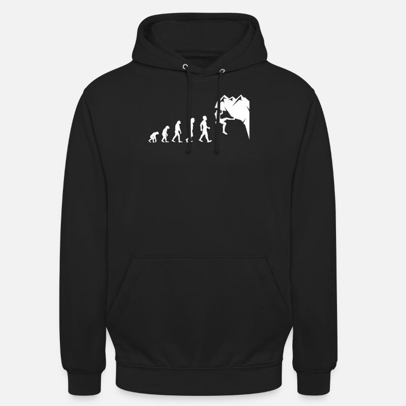 Rock Climbing For Rock Climber Funny Evolution - Unisex Hoodie - black