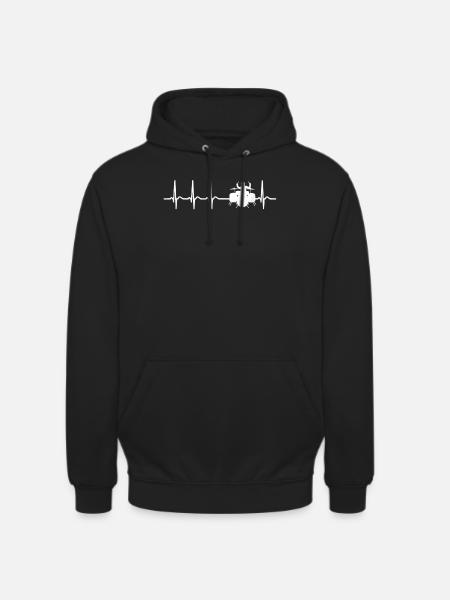 Heartbeat Drummer Drums - Unisex Hoodie - black