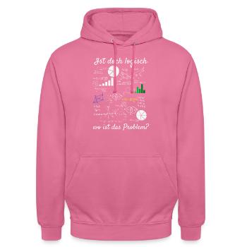 Mathematik Algebra Lehrer Studium Abitur Sprüche - Unisex Hoodie - Pink - Vorne - Alina (178cm) & Michal (187cm)