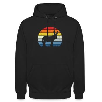 Esel Retro - Unisex Hoodie - Schwarz - Vorne - Alina (178cm) & Michal (187cm)