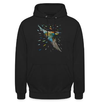 Colibri tribal - Sweat-shirt à capuche unisexe - noir - Devant - Alina (178cm) & Michal (187cm)