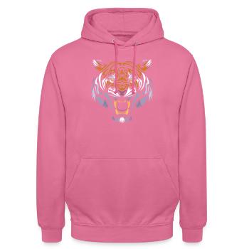 Stammes-Raubtiger - Unisex Hoodie - Pink - Vorne - Alina (178cm) & Michal (187cm)