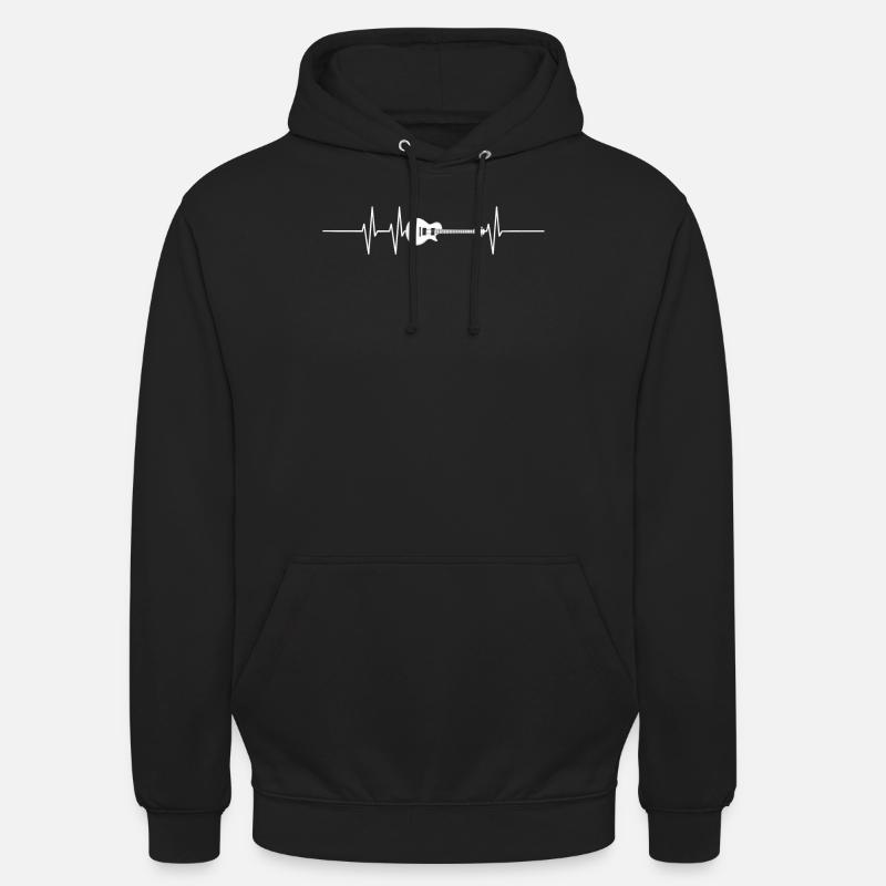 Gitara Heartbeat - Bluza z kapturem typu unisex - czarny