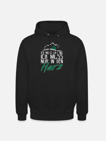 Harz Sachsen-Anhalt Mittelgebirge Geschenkidee - Unisex Hoodie - Schwarz