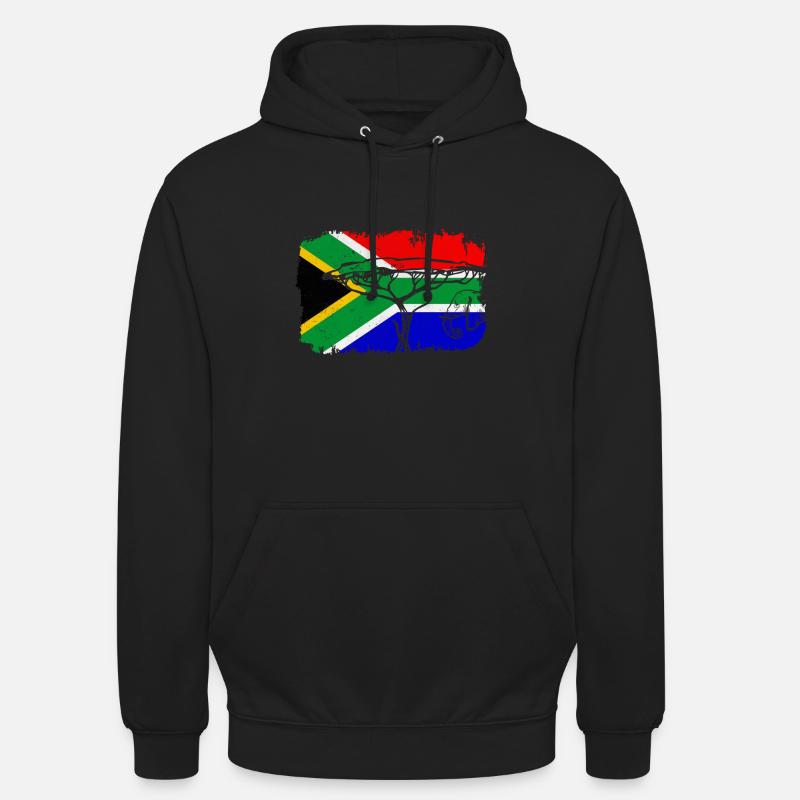 Afrique du Sud drapeau - Sweat-shirt à capuche unisexe - noir