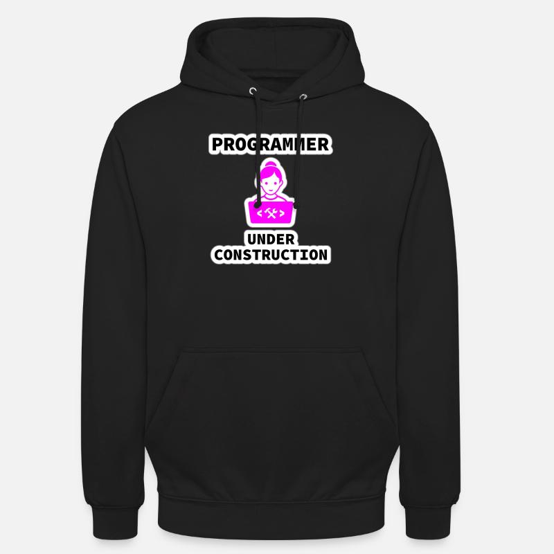 Girl Programmer Under Construction, Programming - Unisex Hoodie - black