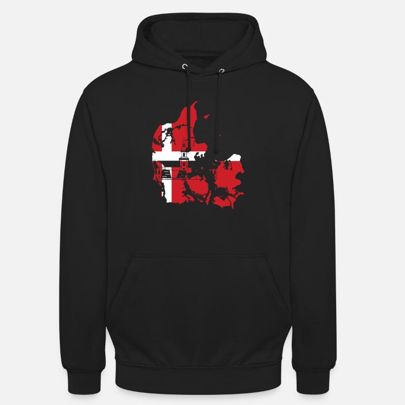 Drapeau du Danemark - Sweat-shirt à capuche unisexe - noir