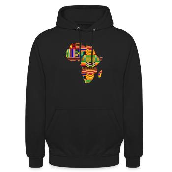 Carte d’Afrique de refroidissement Pour Wo African Lover - Sweat-shirt à capuche unisexe - noir - Devant - Alina (178cm) & Michal (187cm)