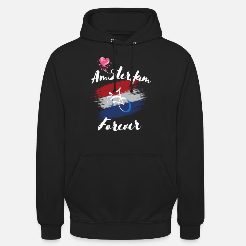 Amsterdam Forever - Sweat-shirt à capuche unisexe - noir