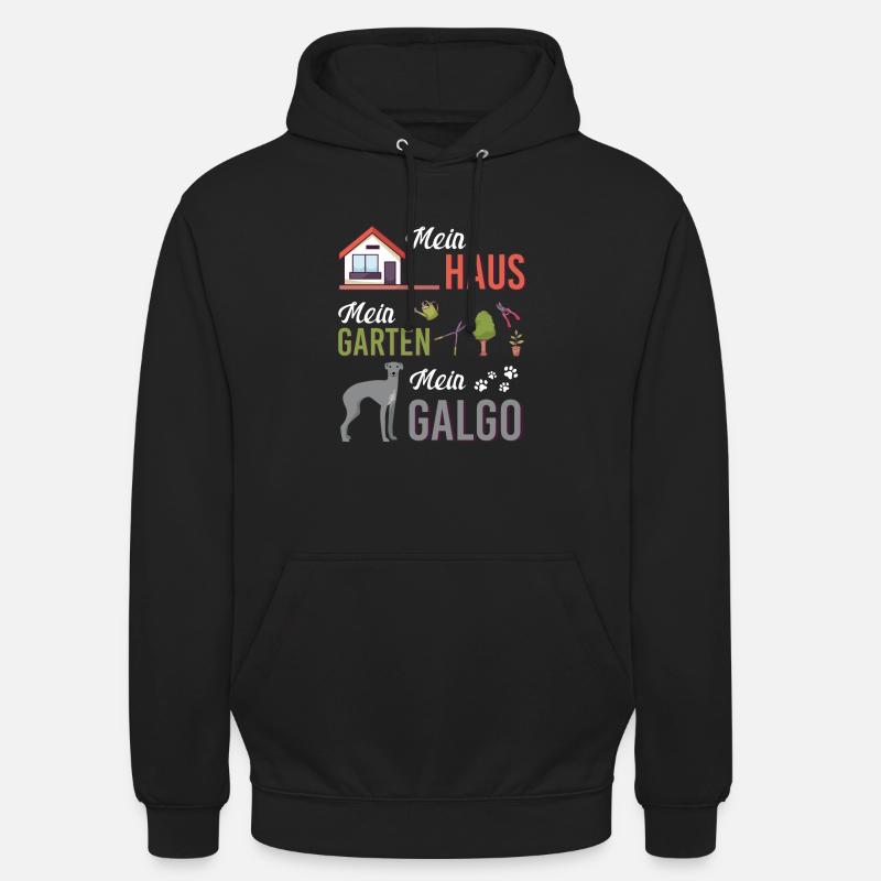 Galgo Garten Hobbygärtner Eigenheim Geschenkidee - Unisex Hoodie - Schwarz