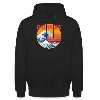 Kanagawa Okinawa Japan - Unisex Hoodie - Schwarz - Vorne - Alina (178cm) & Michal (187cm)