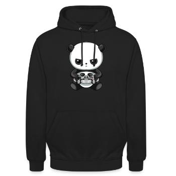 Jeu Panda De Jeu - Sweat-shirt à capuche unisexe - noir - Devant - Alina (178cm) & Michal (187cm)